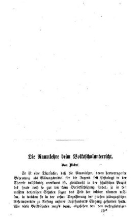 Die Raumlehre beim Volksschulunterricht : (Schluß folgt)