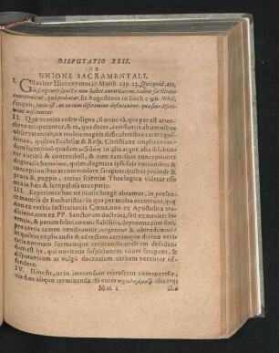 Disputatio XXII. De Unione Sacramentali.