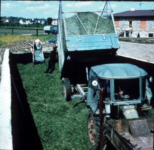 Fotografie: Fahrsilo, Silageernte, Einachsanhänger