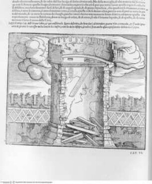 I dieci libri dell'architettura di M Vitruvio tradutti et commentati da Monsignor Barbaro eletto patriarca d'Aquileggia., 1. Buch: Il primo libro di dieci dell'architettura di M. Vitruvio ..., 5. Kapitel (S. 32): Der Bau der Mauertürme