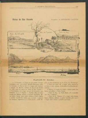 Vistas de Sāo Vicente : Desenhos de Benedicto Calixto. Explicação dos desenhos.