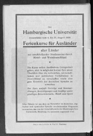 Ferienkurse für Ausländer