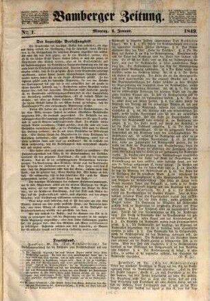 Bamberger Zeitung. 1849,1/6