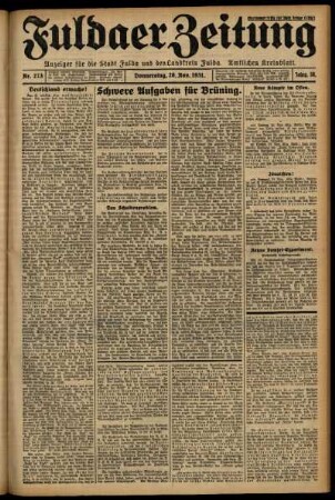Erste Ausgabe vom Donnerstag, den 26. November 1931.