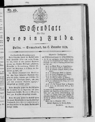 Nr. 49, Ausgabe vom 6. Dezember 1828