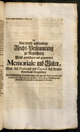 A1r-B1v, Memoriale und Bitten