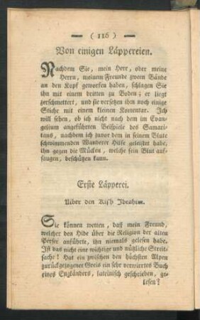Von einigen Läppereien