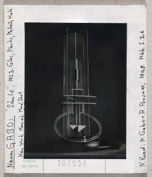 Naum Gabo: "Säule", 1923, Plastik, Metall, Holz, New York, MoMA