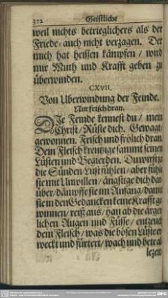 CXVII. Von Uberwindung der Feinde