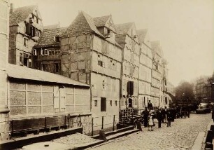 "Hintere Ansicht des Neuen Wandrahm" aus der Mappe "Hamburg 1884. Ansichten aus dem niederzulegenden Stadttheil"