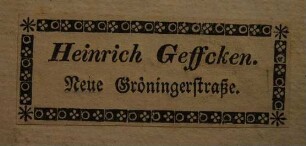 Geffcken, Heinrich / Exlibris