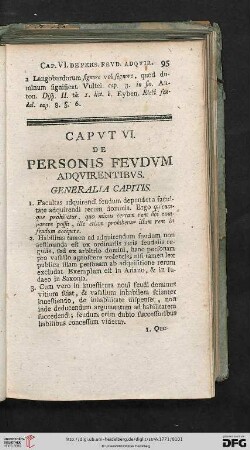 Caput VI: De personis feudum adquirentibus