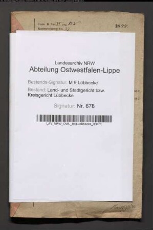 Erblasser: Köring, Franz Heinrich; Erblasser: Köring, Henriette Dorothea Hanne, geb. Becker: