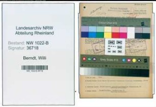 Entnazifizierung Willi Berndt , geb. 08.10.1901 (Inspektor)
