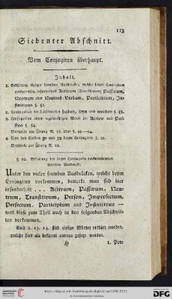 Siebenter Abschnitt: Vom Conjugiren überhaupt