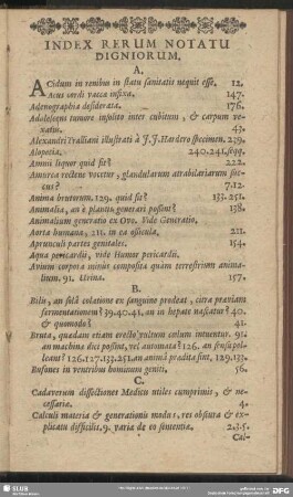 Index Rerum Notatu Digniorum