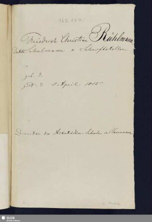 163-164. Rühlmann, Friedrich Christian