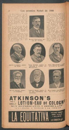 Los premios Nobel de 1908