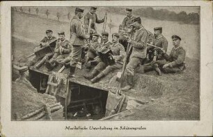 Musikalische Unterhaltung im Schützengraben