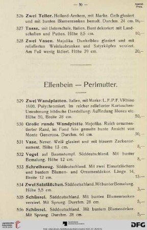 Elfenbein - Perlmutter (Nr. 529-543)