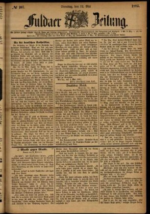 Ausgabe vom Dienstag, den 12. Mai 1885.