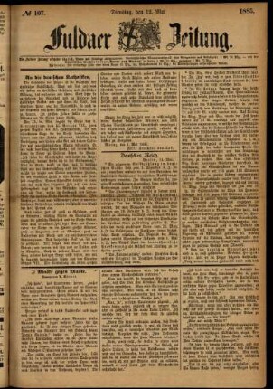 Ausgabe vom Dienstag, den 12. Mai 1885.