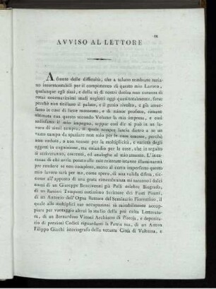 AVVISO AL LETTORE