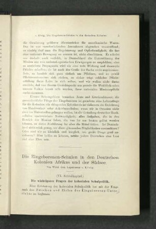 Die Eingeborenen-Schulen in den Deutschen Kolonien Afrikas und der Südsee.