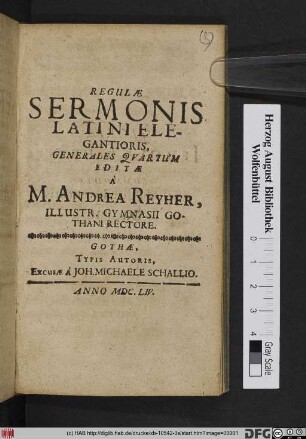 Regulae Sermonis Latini Elegantioris Generales