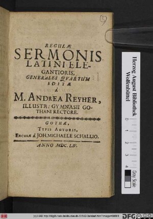 Regulae Sermonis Latini Elegantioris Generales
