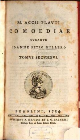 M. Accii Plavti Comoediae, Tomvs Secvndvs