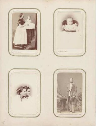 links oben: Unbekannt (Dame mit Säugling) rechts oben: Unbekannt (Säugling) links unten: Unbekannt (2 Mädchen) rechts unten: Unbekannt (Herr)