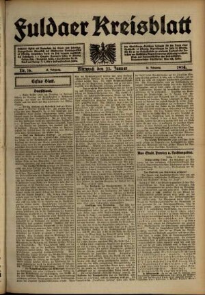 Ausgabe vom Mittwoch, den 21. Januar 1914.