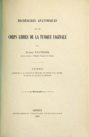 Recherches anatomiques sur les corps libres de la tunique vaginale : Inaug.-Diss.