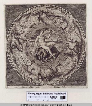 Thetis, umgeben von Seeungeheuern