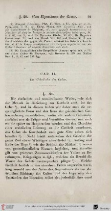 Cap. II: Die Gebräuche des Cultus