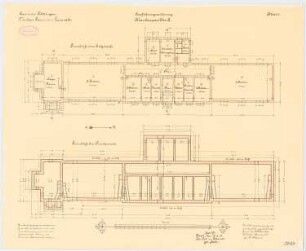 Garnisonslazarett, Göttingen Krankenpavillon II: Grundriss Fundamente, Erdgeschoss 1:100