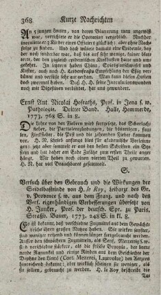 Versuch über den Gebrauch und die Wirkungen der Seidelbastrinde.