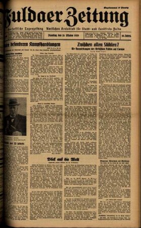 Ausgabe vom Dienstag, den 24. Oktober 1939.