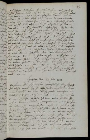 Freytag den 27 febr. 1733