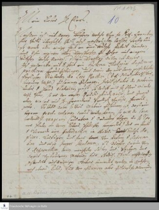 Brief von Anton Wilhelm Böhme an Heinrich Julius Elers.