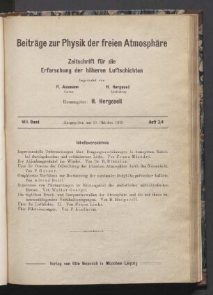 10. Oktober 1919 Heft 3/4