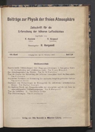 10. Oktober 1919 Heft 3/4