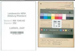 Entnazifizierung Josef Luebbers , geb. 08.04.1918 (Arbeiter)