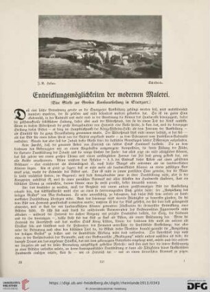 Eintwicklungsmöglichkeiten der modernen Malerei : (Eine Glosse zur Großen Kunstausstellung in Stuttgart)