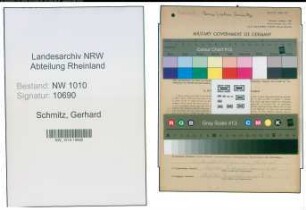 Entnazifizierung Gerhard Schmitz , geb. 16.01.1896 (Chemiearbeiter)