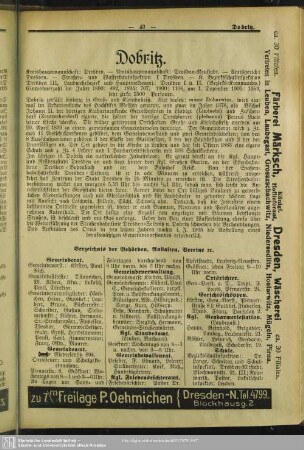 Behördenverzeichnis : Verzeichnis der Behörden, Anstalten, Vereine etc.