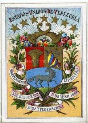 Postkarte mit Wappen von Venezuela