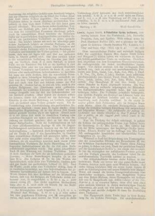190-191 [Rezension] Lewis, Agnes Smith, A Palestinian Syriac lectionary