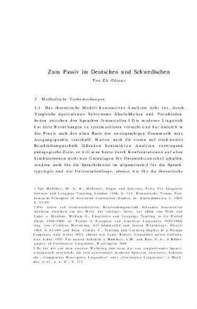 Zum Passiv im Deutschen und Schwedischen
